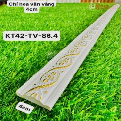 Phào Chỉ -Mã Phào Nhựa PS Hoa Văn Vàng 4cm KT42-TV-86.4