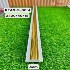 Phào Chỉ -Mã Phào Nhựa PS Trắng Chỉ Vàng 4cm KT40-3-86.4