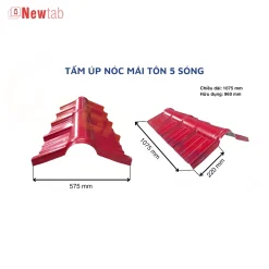 Tấm Úp Nóc Mái Tôn 5 Sóng Màu Đỏ