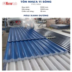 Tôn Nhựa 11 Sóng - Màu  Xanh Dương