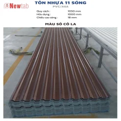 Tôn Nhựa 11 Sóng - Màu Socola