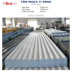Tôn Nhựa 11 Sóng - Màu Trắng