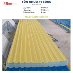 Tôn Nhựa 11 Sóng - Màu Vàng Chanh