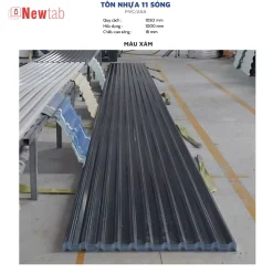 Tôn Nhựa 11 Sóng - Màu Xám