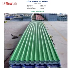 Tôn Nhựa 11 Sóng - Màu Xanh Lá