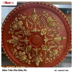 Mâm Trần Hoa Văn Phù Điêu Nhựa Pu Mã GỖ - SG82037 D83