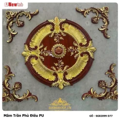 Mâm Trần Hoa Văn Phù Điêu Nhựa Pu Mã GỖ - SG82099 D77