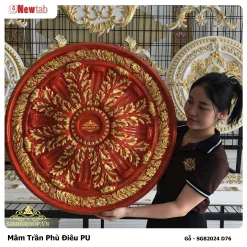 Mâm Trần Hoa Văn Phù Điêu Nhựa Pu Mã Gỗ - SG82024 D76