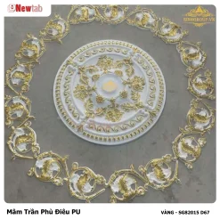 Mâm Trần Hoa Văn Phù Điêu Nhựa Pu Mã VÀNG - SG82015 D67