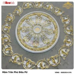 Mâm Trần Hoa Văn Phù Điêu Nhựa Pu Mã VÀNG - SG82024 D76