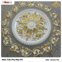 Mâm Trần Hoa Văn Phù Điêu Nhựa Pu Mã VÀNG - SG82037 D83