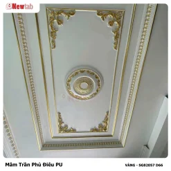 Mâm Trần Hoa Văn Phù Điêu Nhựa Pu Mã VÀNG - SG82057 D66