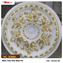 Mâm Trần Hoa Văn Phù Điêu Nhựa Pu Mã VÀNG - SG82066 D80