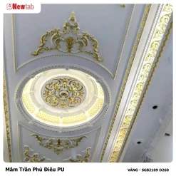 Mâm Trần Hoa Văn Phù Điêu Nhựa Pu Mã VÀNG - SG82109 D260